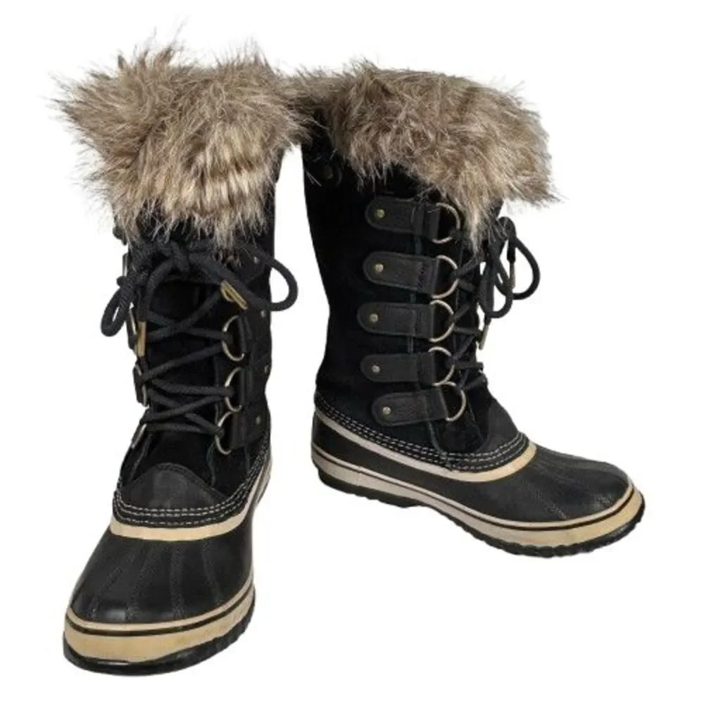 SOREL Women's Joan of Artic Black Quarry Snow Boots Size 8 Waterproof NL2429-010
